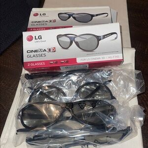 LG 3D Glasses Set - Black 2 boxes 4 sets of glasses